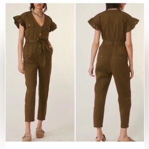 Anthropologie Olive Green Jumpsuit